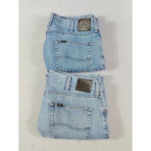 Lee Regular Fit Jeans Mens 35 Lot of 2 Blue Straight Denim Workwear Heavyweight